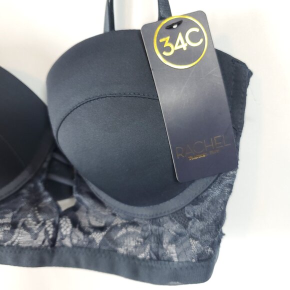 Rachel Roy Navy Blue Luxe Lace Longline Single Bra Sz 34C NWT - Picture 7 of 8